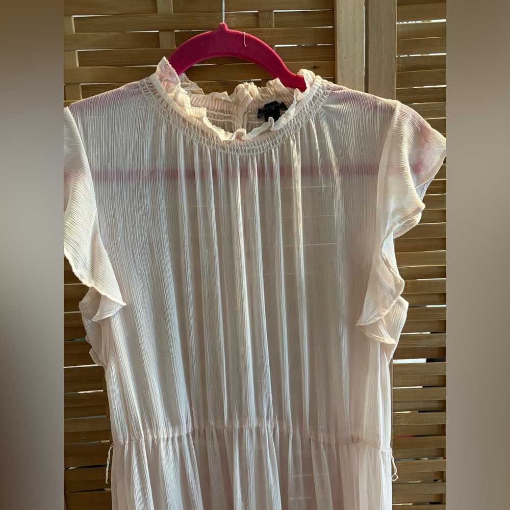NEW NWOT Ann Taylor Sheer Light Pink Women’s Dress Feminine Small S 4 6 8